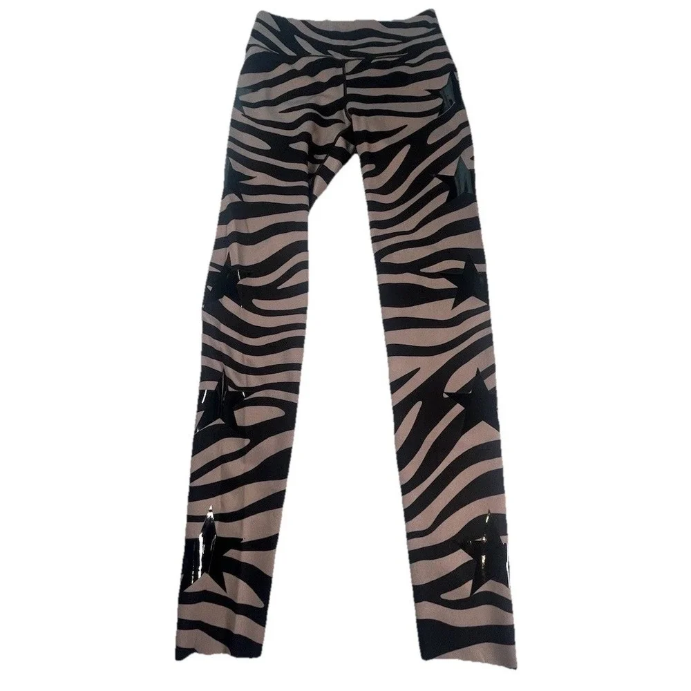 Noli Leggings Womens Small Striped‎ Stars Patriotic Yoga Pants Made In USA